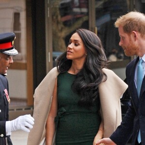 Le prince Harry, duc de Sussex, et Meghan Markle, duchesse de Sussex, arrivent à la cérémonie "Wellchild Awards" au Royal Lancaster Hotel à Londres, le 15 octobre 2019. 