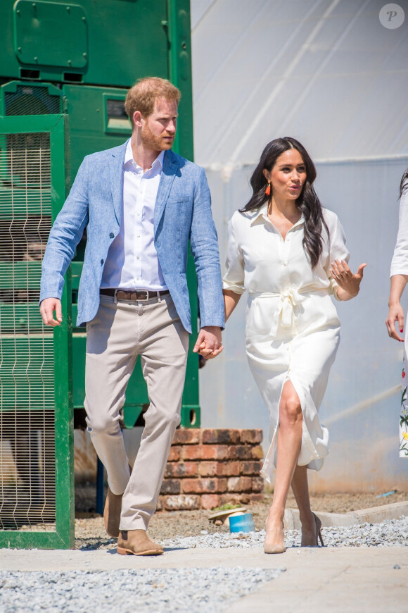 Le prince Harry, duc de Sussex, et Meghan Markle, duchesse de Sussex, visite l'association "Yes" (Youth Employment Service) qui oeuvre pour résoudre le problème du chômage des jeunes en Afrique du Sud. Johannesburg, le 2 octobre 2019. 