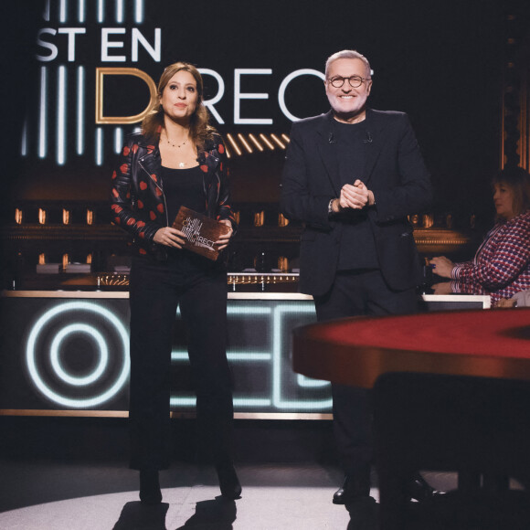 Exclusif - Léa Salamé, Laurent Ruquier - Enregistrement de l'émission On est en Direct (OEED) diffusée sur France 2 le 12 février 2022. © Jack Tribeca / Bestimage 