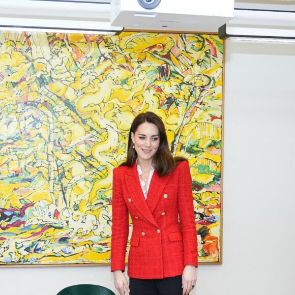 Catherine (Kate) Middleton, duchesse de Cambridge, arrive pour visiter le programme de santé mentale infantile à l'Université de Copenhague, Danemark, le 22 février 2022. 