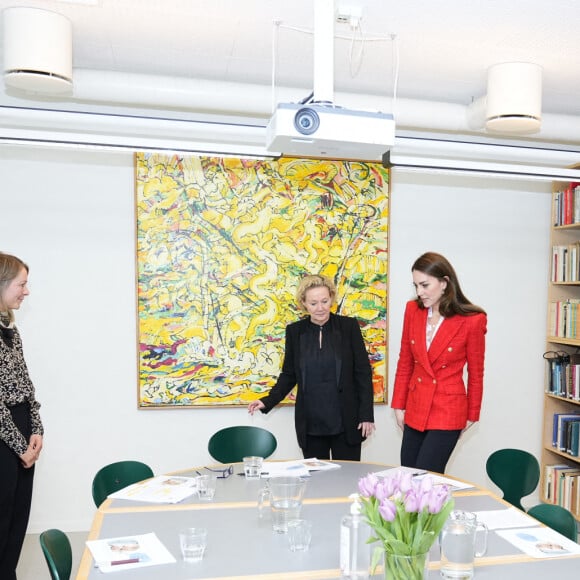 Catherine (Kate) Middleton, duchesse de Cambridge, arrive pour visiter le programme de santé mentale infantile à l'Université de Copenhague, Danemark, le 22 février 2022. 