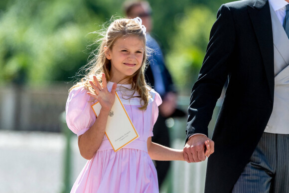 La princesse Estelle de Suède - La famille royale suédoise au baptême du prince Julian, duc de Halland au château de Drottningholm sur l'île de Lovön à Ekero en Suède, le 14 août 2021.