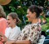 Le roi Carl XVI Gustav de Suède, La reine Silvia de Suède, La princesse Victoria de Suède, La princesse Estelle de Suède - La famille royale suèdoise assiste au concert "Solliden Sessions" au château de Solliden à Borgholm, Suède.