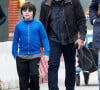 Exclusif - Ben Stiller arrive en famille avec sa femme Christine Taylor et ses enfants Quinlan et Ella à Venise en Italie le 29 mars 2015.