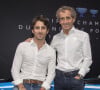 Nicolas Prost et son père Alain Prost - L'écurie française Renault fête sa troisième victoire consécutive au titre mondial de FIA Formule E à l'Atelier Renault à Paris, France, le 26 septembre 2017. © Pierre Perusseau/Bestimage