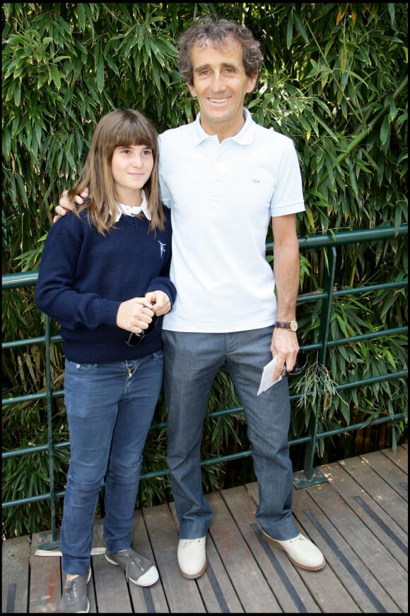 Alain Prost et sa fille Victoria à Roland-Garros en 2009.