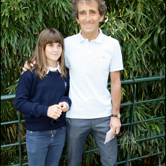 Alain Prost et sa fille Victoria à Roland-Garros en 2009.