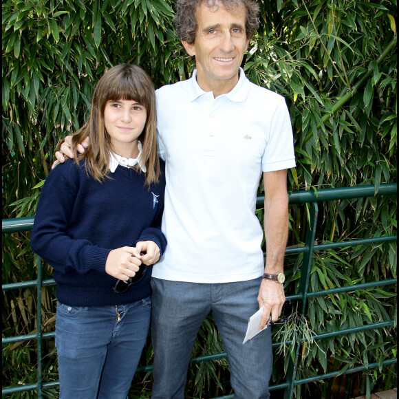 Alain Prost et sa fille Victoria à Roland-Garros en 2009.