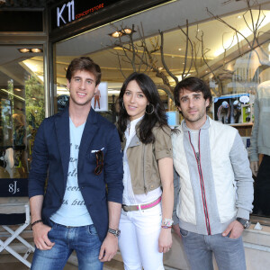 Exclusif - Sacha Prost, Delphine Prost et Nicolas Prost lors du lancement de la marque 8Js de Delphine et Sacha Prost en partenariat avec le concept store K11, d'Alexandra Smet, à Monaco, le 9 mai 2014.