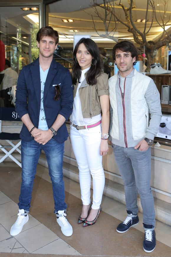 Exclusif - Sacha Prost, Delphine Prost et Nicolas Prost lors du lancement de la marque 8Js de Delphine et Sacha Prost en partenariat avec le concept store K11, d'Alexandra Smet, à Monaco, le 9 mai 2014.
