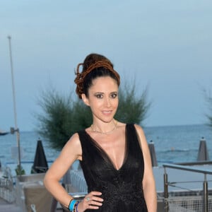 Fabienne Carat (longue robe en tulle noir Christophe Guillarmé, collier Helena Joy Paris) durant l'After Party au Monte Carlo Beach après la soirée d'ouverture du 60eme Festival de Télévision de Monte-Carlo à Roquebrune Cap Martin, le 18 juin 2021. © Bruno Bébert/Bestimage