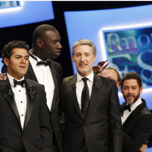 Cyril Mennegun, Jamel Debbouze, Omar Sy, Antoine De Caunes - 38 eme Ceremonie des Cesar au theatre du Chatelet a Paris le 22 fevrier 2013