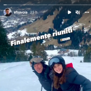 Le prince Emmanuel Philibert de Savoie et sa fille la princesse Luisa en vacances au ski, sur Instagram, le 24 février 2022.