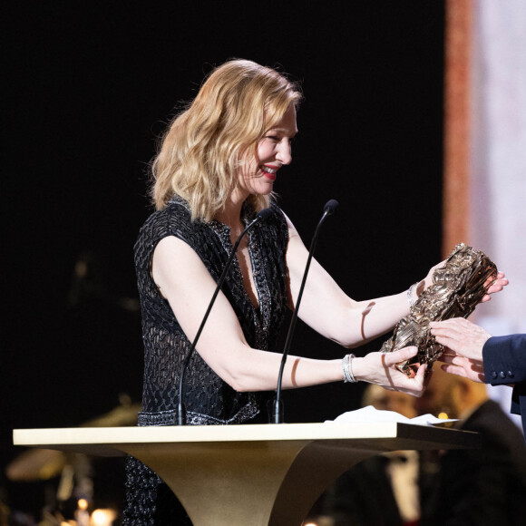 Cate Blanchett, Caroline Champetier (Cesar de la meilleure réalisation pour Leos Carax pour le film Annette) - 47ème édition de la cérémonie des César à l'Olympia à Paris le 25 février 2022. © Borde / Jacovides / Bestimage 