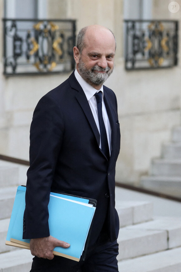 Jean-Michel Blanquer, ministre de l'Education à la sortie du conseil des ministres, au palais de l'Elysée, Paris, le 23 février 2022.