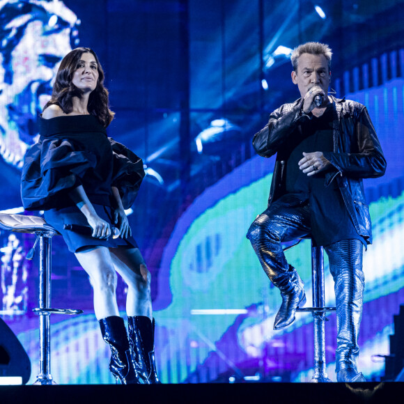 Exclusif - Jenifer Bartoli et Florent Pagny - Concert hommage à Johnny Hallyday "Que je t'aime" à l'AccorHotels Arena Paris Bercy à Paris. Le 14 septembre 2021 © Borde-Jacovides-Moreau / Bestimage