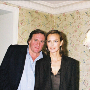 Carole Bouquet et Gérard Depardieu à l'inauguration de leur restaurant La Fontaine Gaillon à Paris