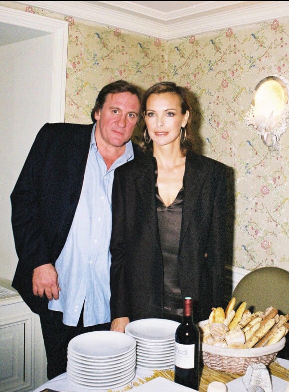 Carole Bouquet et Gérard Depardieu à l'inauguration de leur restaurant La Fontaine Gaillon à Paris