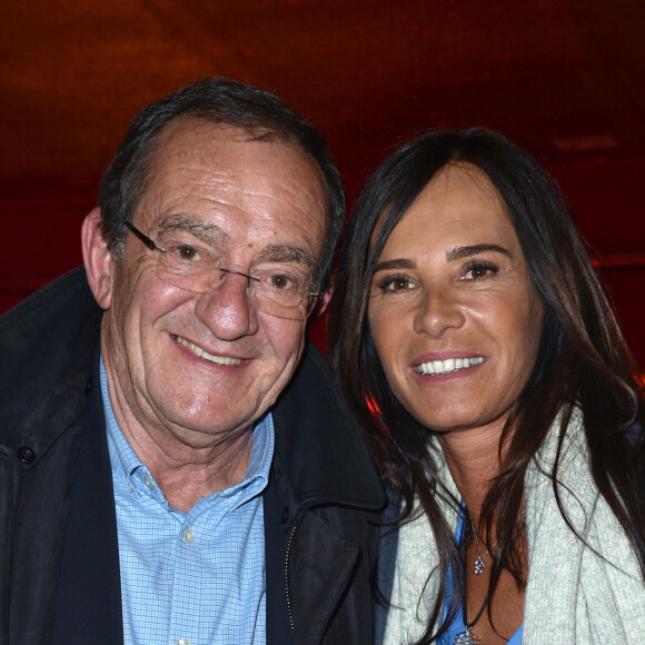 Exclusif - Jean-Pierre Pernaut et sa femme Nathalie Marquay - Les célébrités assistent au One Woman Show de l'humoriste E.Poux "Le syndrome du Playmobil" au Casino de Paris, France, le 15 avril 2019. © Giancarlo Gorassini/Bestimage