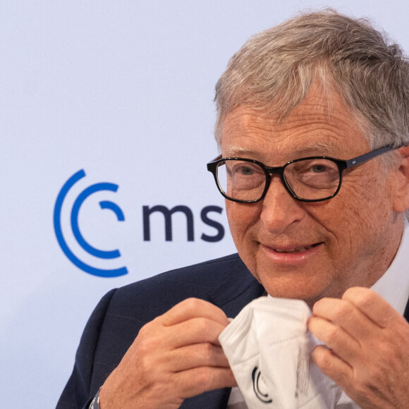 Bill Gates, entrepreneur et créateur de Microsoft et de la Fondation Bill et Melinda Gates s'apprête à faire un discours à la Conférence sur la Sécurité de Munich, à l'hôtel Bayerischer Hof le 18 février 2022. Photo by Sven Hoppe/DPA/ABACAPRESS.COM