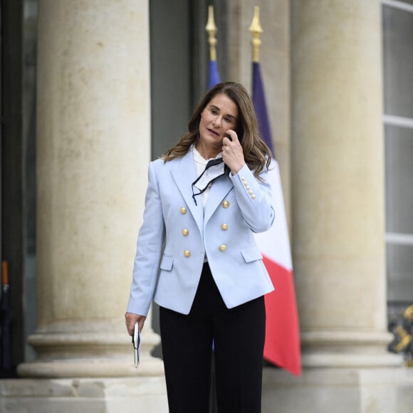 Melinda Gates arrive à l'Elysée pour une réunion avec le President Français à Paris le 1er juillet 2021. Photo By Eliot Blondet / ABACAPRESS.COM