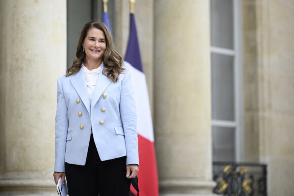 Melinda Gates, philanthrope et femme d'affaires arrive à l'Elysée pour rencontre Emmanuel Macron au palais de l'Elysée le 1er juillet 2021. Photo By Eliot Blondet / ABACAPRESS.COM