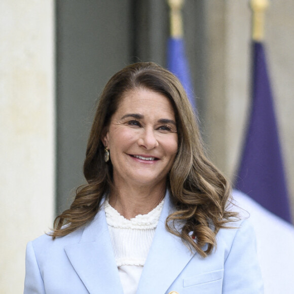 Melinda Gates, philanthrope et femme d'affaires arrive à l'Elysée pour rencontre Emmanuel Macron au palais de l'Elysée le 1er juillet 2021. Photo By Eliot Blondet / ABACAPRESS.COM