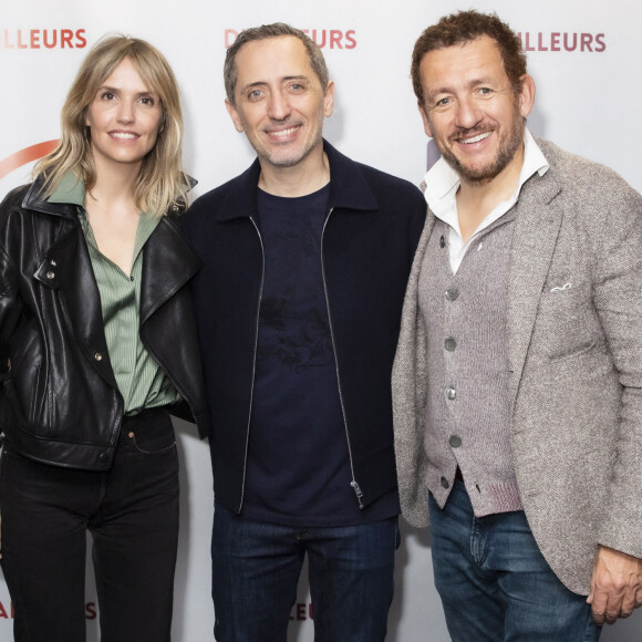 Exclusif - Laurence Arné avec son compagnon Dany Boon et Gad Elmaleh lors de la dernière parisienne de son spectacle "D'ailleurs" au Dôme de Paris © Jack Tribeca / Bestimage 