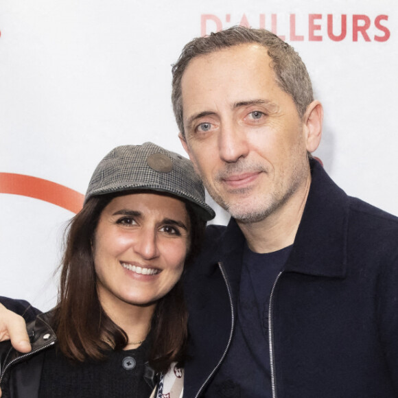 Exclusif - Géraldine Nakache, Gad Elmaleh - Gad Elmaleh lors de la dernière parisienne de son spectacle "D'ailleurs" au Dôme de Paris le 26 février 2022 au cocktail de l'After show. © Jack Tribeca / Bestimage 