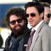Robert Downey Jr. et Zack Galifianakis sur le tournage de Due Date, de Todd Phillips, à San Bernardino, en décembre 2009.