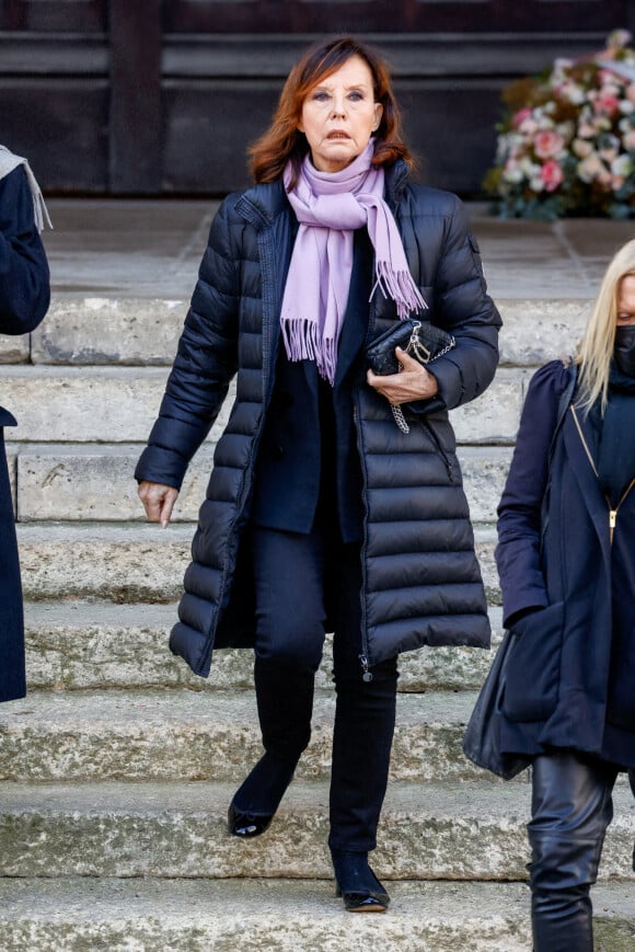 Denise Fabre - Sorties des obsèques de Jean-Pierre Pernaut en la Basilique Sainte-Clotilde à Paris le 9 mars 2022. © Cyril Moreau/Bestimage