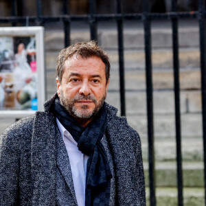 Bernard Montiel - Obsèques de Jean-Pierre Pernaut en la Basilique Sainte-Clotilde à Paris le 9 mars 2022. © Cyril Moreau / Bestimage