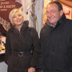 Evelyne Dheliat et Jean-Pierre Pernaut - Inauguration du village de noel des Champs Elysees a Paris le 20 novembre 2013.