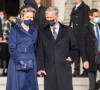 La reine Mathilde, le roi Philippe de Belgique - Célébration eucharistique annuelle à la mémoire des membres décédés de la famille royale de Belgique à l'église Onze-Lieve-Vrouw de Laeken en Belgique le 17 février 2022.