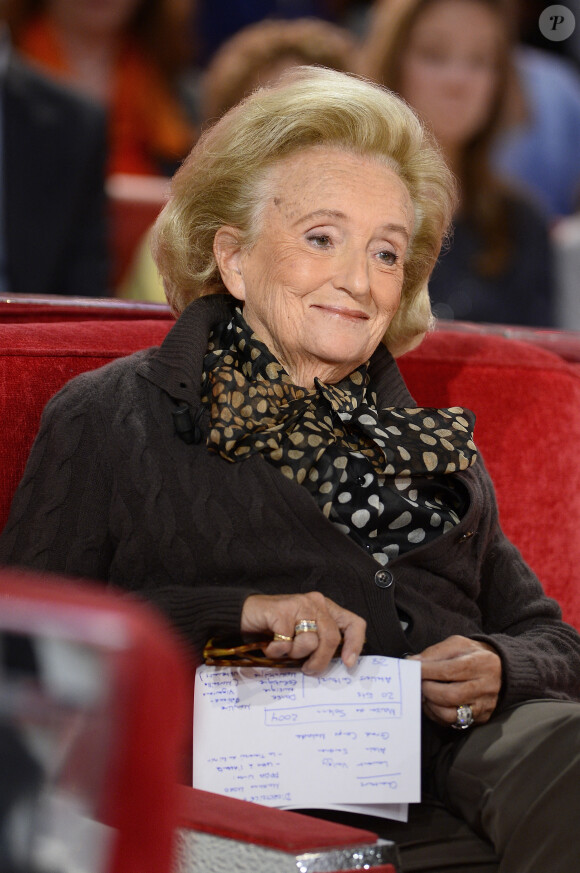 Bernadette Chirac - Enregistrement de l'émission "Vivement Dimanche" à Paris le 28 octobre 2015. 