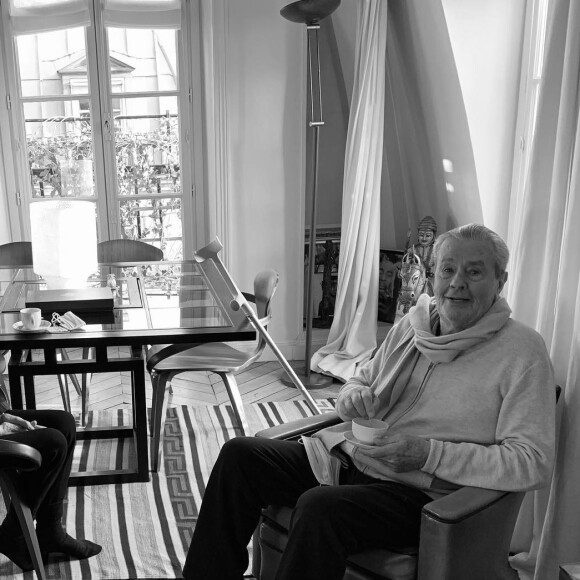 Alain Delon et son ex-femme Nathalie Delon réunis, en janvier 2021 sur Instagram.