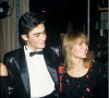 Anthony Delon et sa mère Nathalie Delon en soirée à Paris en 1983. 