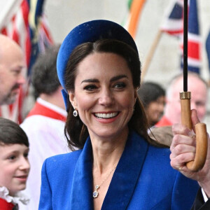 Catherine (Kate) Middleton, duchesse de Cambridge, fête le Jour du Commonwealth lors d'une messe annuelle à l'abbaye de Westminster. Londres, le 14 mars 2022.