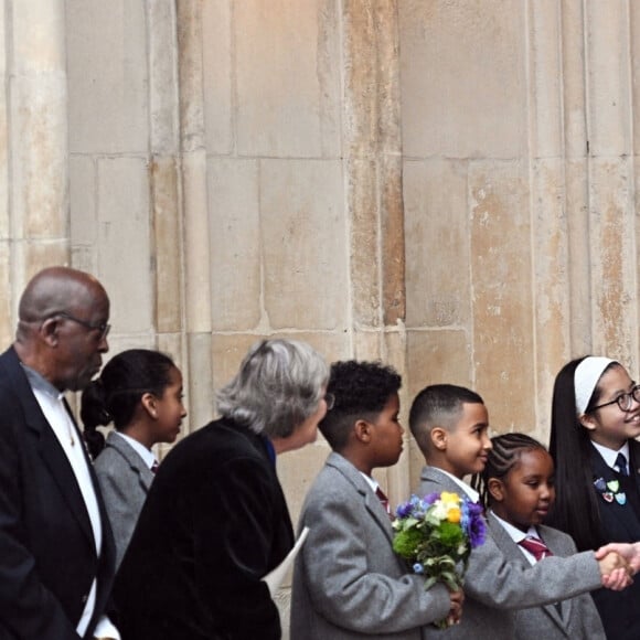 Le prince William, duc de Cambridge, et Catherine (Kate) Middleton, duchesse de Cambridge, fêtent le Jour du Commonwealth lors d'une messe annuelle à l'abbaye de Westminster. Londres, le 14 mars 2022.