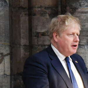 Le Premier Ministre britannique Boris Johnson, le prince Charles, Camilla, duchesse de Cornouailles, le prince William, duc de Cambridge et Catherine (Kate) Middleton, duchesse de Cambridge, fêtent le Jour du Commonwealth lors d'une messe annuelle à l'abbaye de Westminster. Londres, le 14 mars 2022.