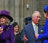 Le prince William, duc de Cambridge, Catherine (Kate) Middleton, duchesse de Cambridge, le prince Charles et Camilla, duchesse de Cornouailles, fêtent le Jour du Commonwealth lors d'une messe annuelle à l'abbaye de Westminster. Londres, le 14 mars 2022.