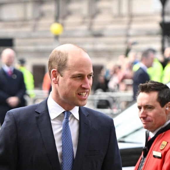 Le prince William, duc de Cambridge, et Catherine (Kate) Middleton, duchesse de Cambridge, fêtent le Jour du Commonwealth lors d'une messe annuelle à l'abbaye de Westminster. Londres, le 14 mars 2022.