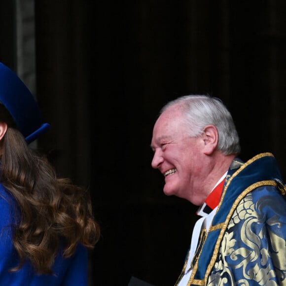 Le prince William, duc de Cambridge, et Catherine (Kate) Middleton, duchesse de Cambridge, fêtent le Jour du Commonwealth lors d'une messe annuelle à l'abbaye de Westminster. Londres, le 14 mars 2022.