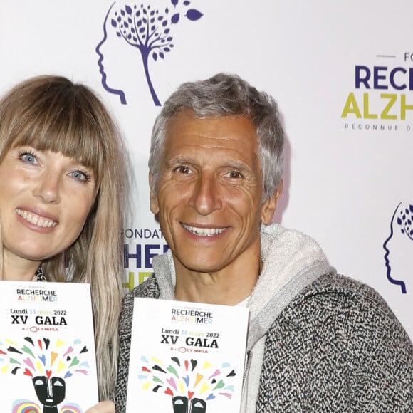 Nagui et sa femme Mélanie Page - Photocall du 15e gala pour la Fondation Recherche Alzheimer à l'Olympia à Paris, le 14 mars 2022. © Marc Ausset-Lacroix/Bestimage