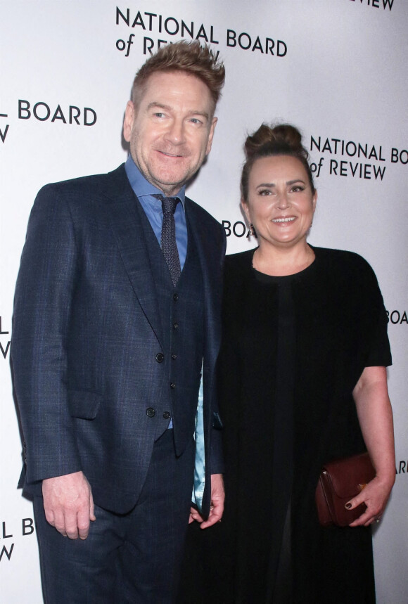 Kenneth Branagh et Lindsay Brunnock - Photocall du gala "2022 National Board Review Awards" à New York, le 15 mars 2022.