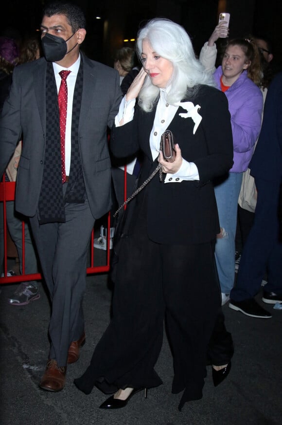 Cynthia Germanotta, la mère de Lady Gaga, arrive au TAO Downtown pour assister aux "New York Film Critics Circle Awards". New York, le 16 mars 2022.