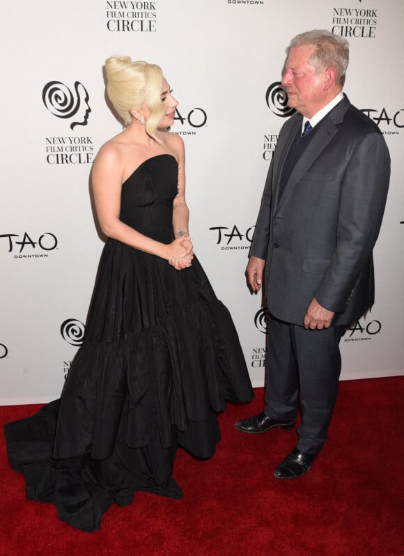 Lady Gaga et l'ancien vice-président des États-Unis Al Gore assistent aux "New York Film Critics Circle Awards" au restaurant TAO Downtown. New York, le 16 mars 2022.