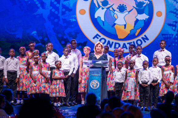 Exclusif - La Première Dame Dominique Ouattara - Dîner gala de l'association "Children of Africa" à Abidjan, le 11 mars 2022. © Olivier Borde / Bestimage