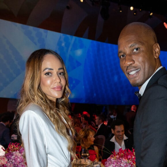 Exclusif - Didier Drogba et et sa compagne Gabrielle Lemaire - Dîner gala de l'association "Children of Africa" à Abidjan, le 11 mars 2022. © Olivier Borde / Bestimage