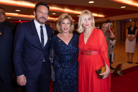 Exclusif - Samuel Le Bihan, Dominique Ouattara et Emmanuelle Béart - Dîner gala de l'association "Children of Africa" à Abidjan, le 11 mars 2022. © Olivier Borde / Bestimage